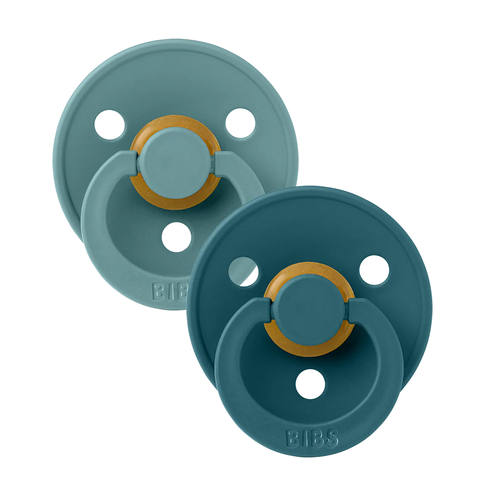 BIBS Colour 2 Pack Pacifiers - Round Nipple - Size 2
