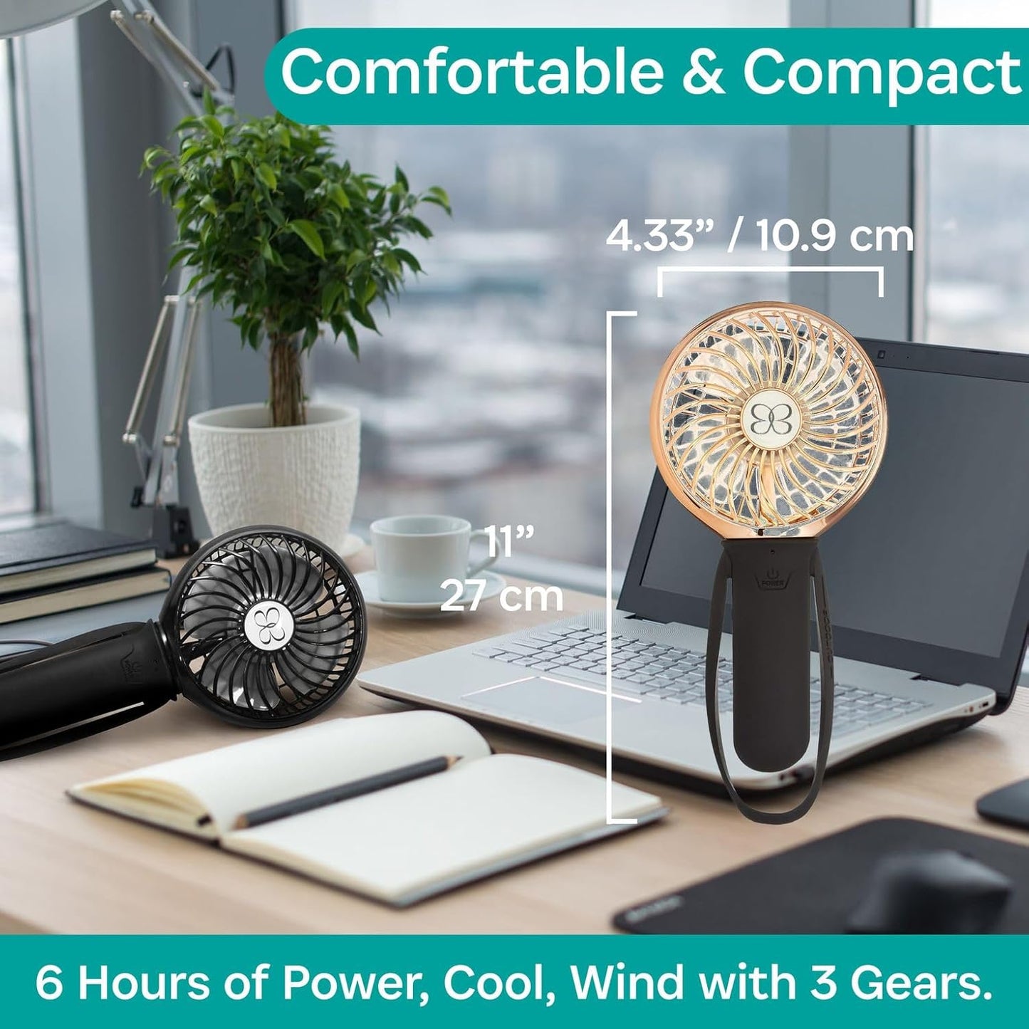 3-Speed Recharge Turbo Stroller Fan - Gold