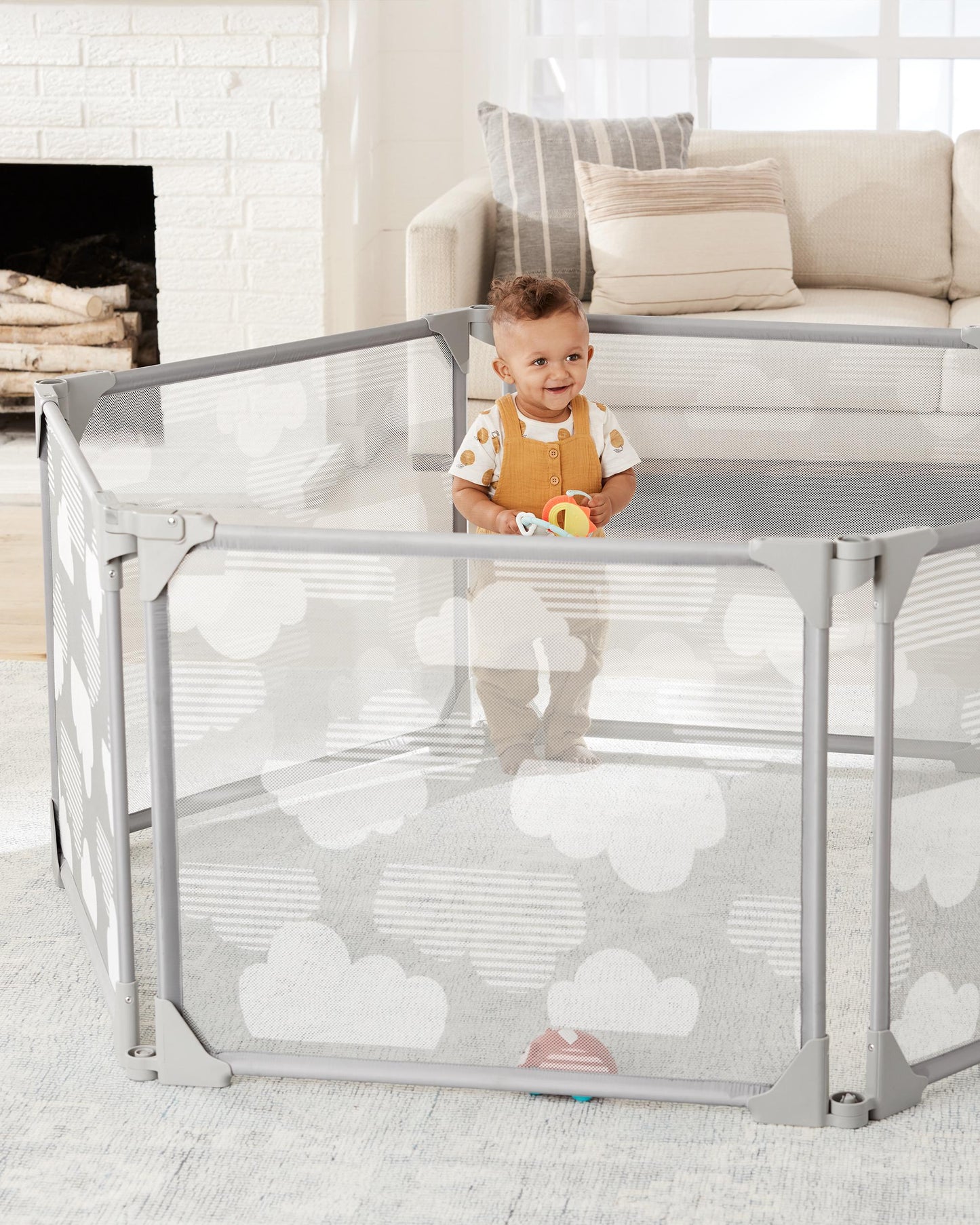 Skip Hop Expandable Enclosure - Grey/Clouds