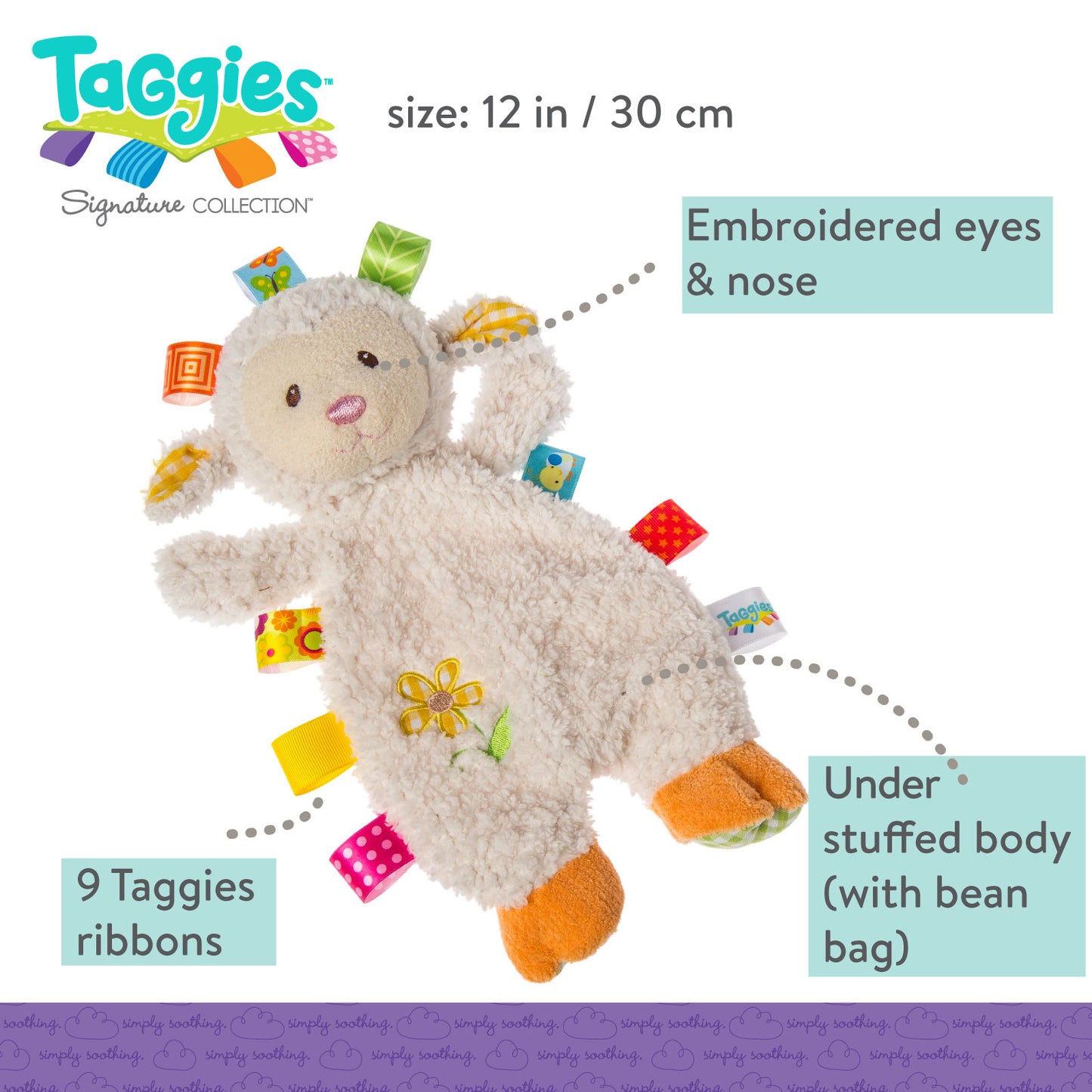 Mary Meyer Taggies Sherbet Lamb Lovey – 12″