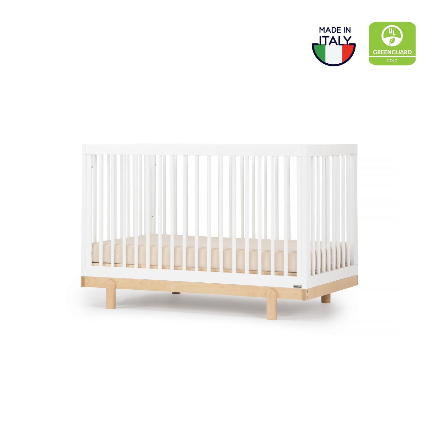Bliss 4-in-1 convertible crib, white/natural