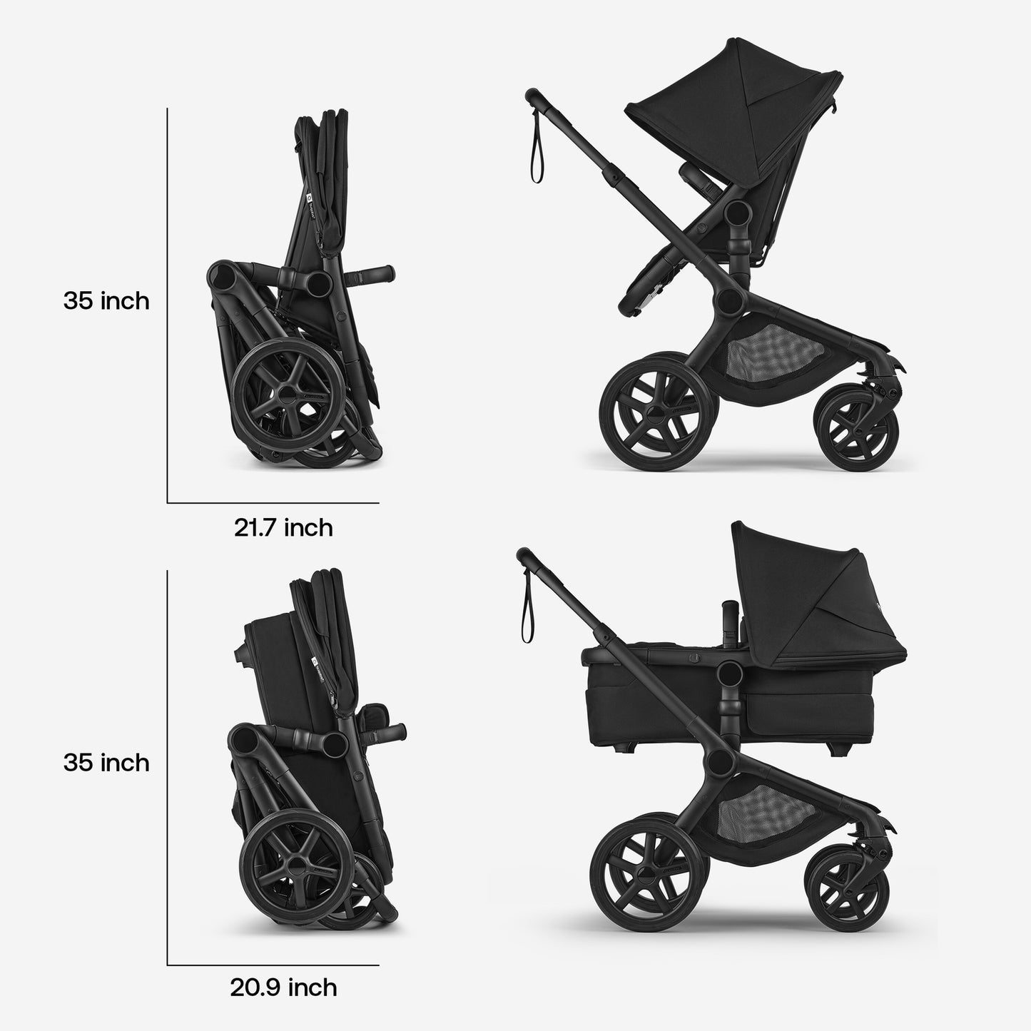 Bugaboo Fox 5 Renew Complete Stroller - BLACK/HERITAGE BLACK/MISTY WHITE - PRE ORDER