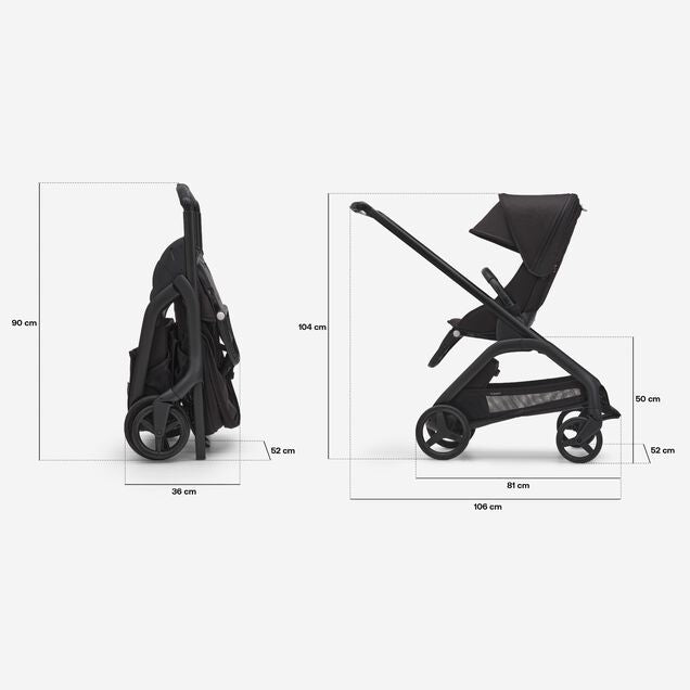 Bugaboo Dragonfly seat complete Stroller - BLACK/FOREST GREEN/FOREST GREEN