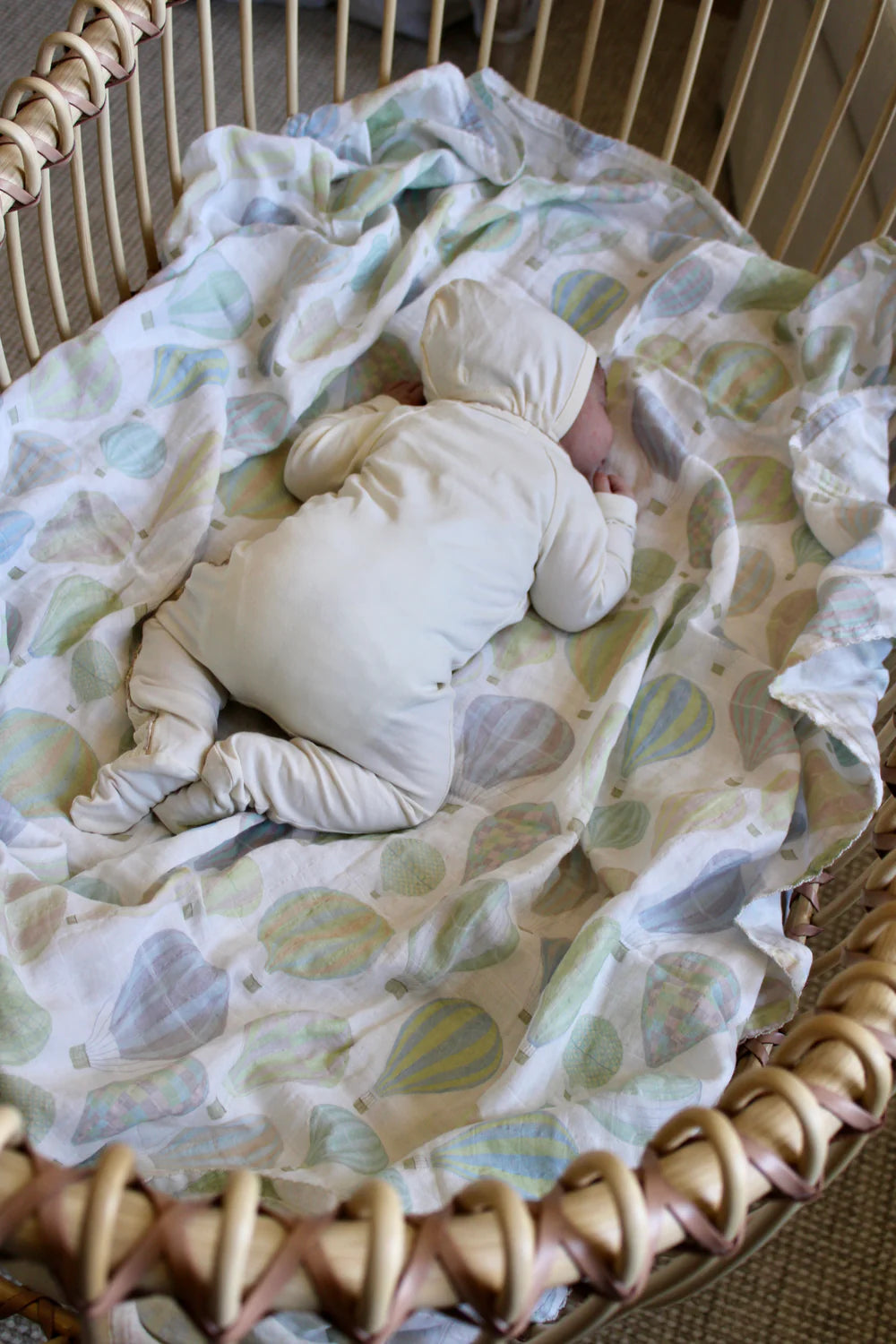Pastel Air Balloon Muslin Blanket