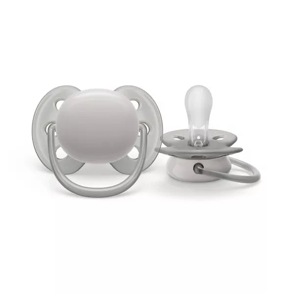 Avent Philips Ultra Soft Pacifier 6-18 Months - Beige/Dawn, Blue/Gray - 2pk