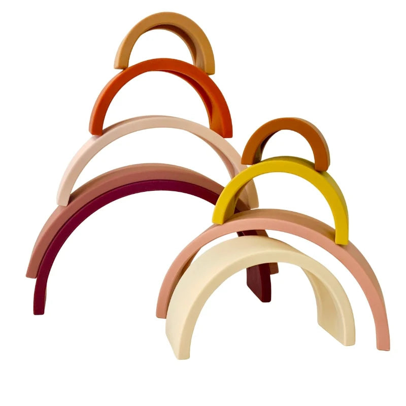 Sugar + Maple Rainbow Stacker 9pc Silicone