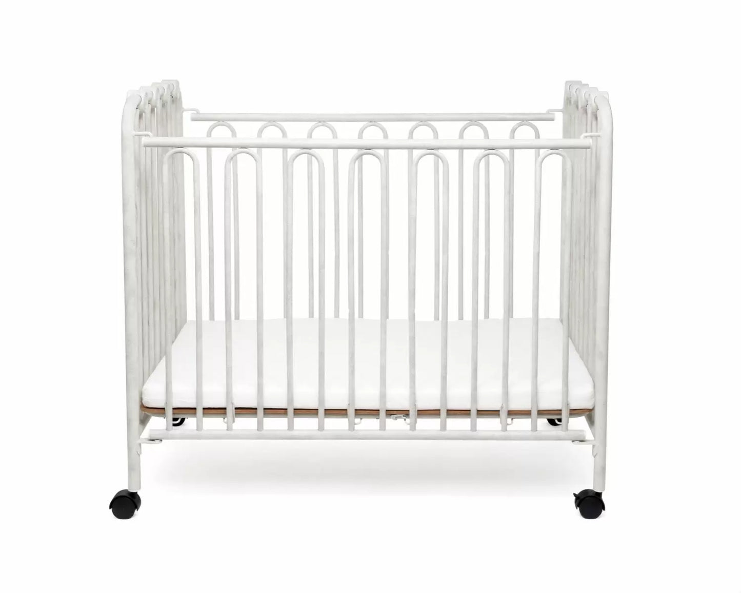 The Kingston Mini Wrought Iron Folding Crib - Vintage Ivory