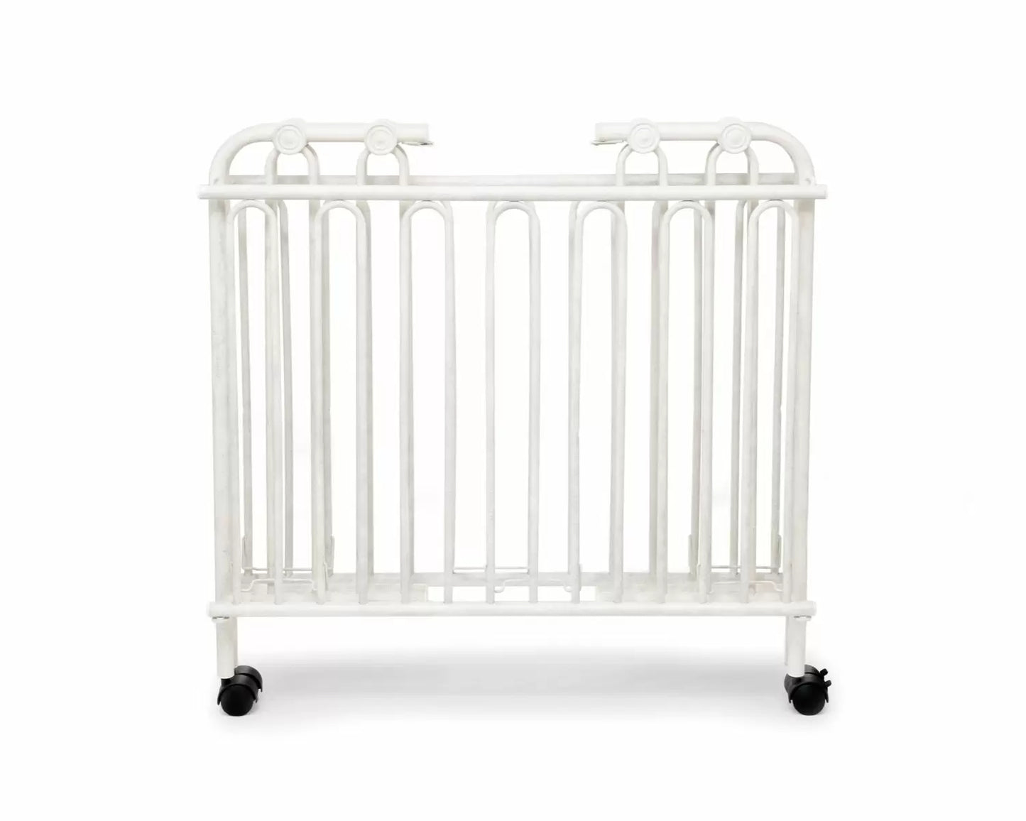 The Kingston Mini Wrought Iron Folding Crib - Vintage Ivory