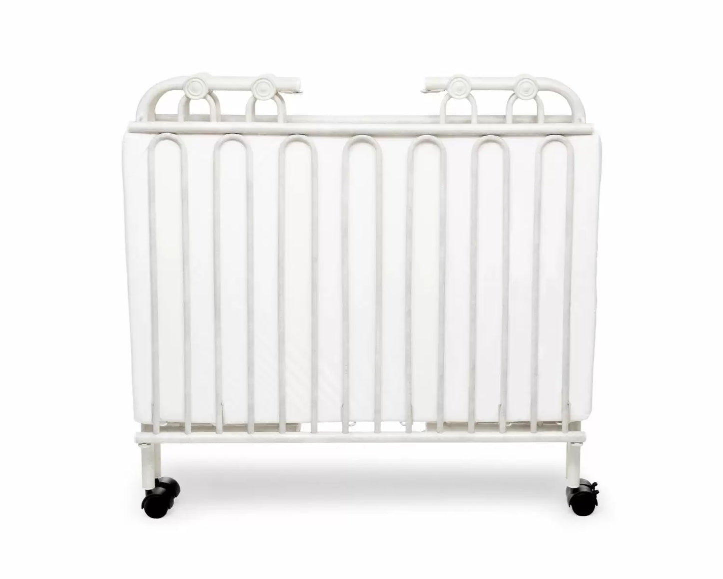 The Kingston Mini Wrought Iron Folding Crib - Vintage Ivory