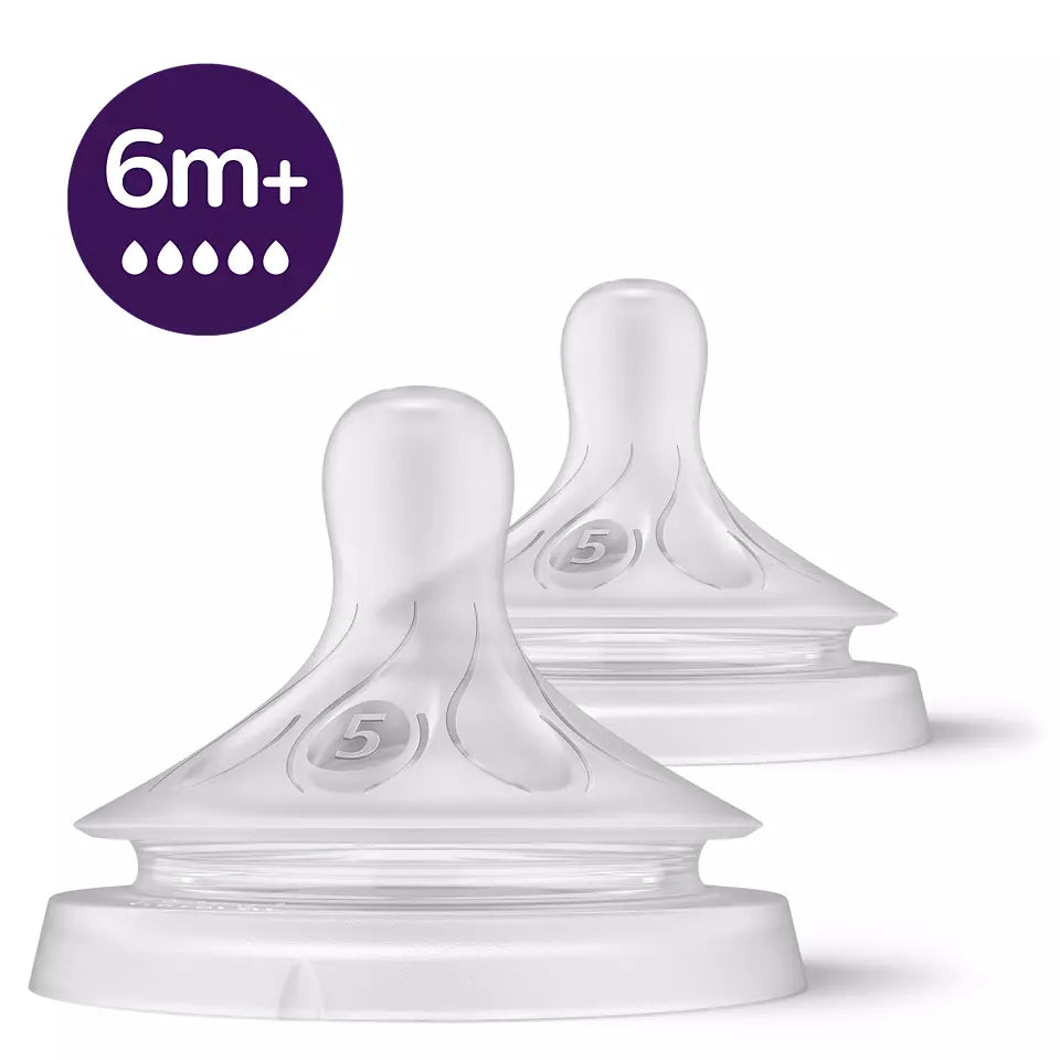 Natural Response Nipple Flow 5, 6M+, 2pk