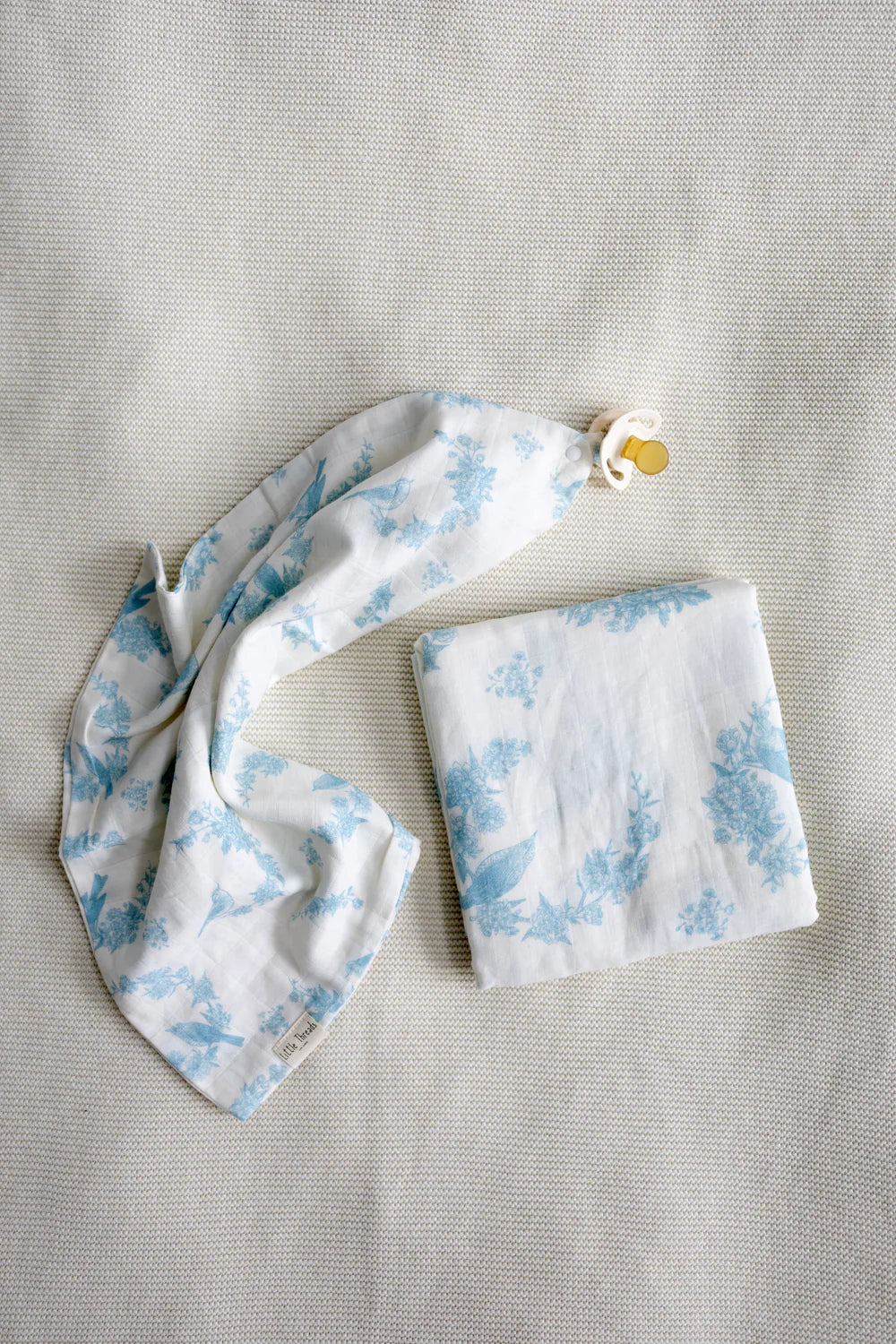 Bundle Little Blue Bird Muslin Blanket and Lovey