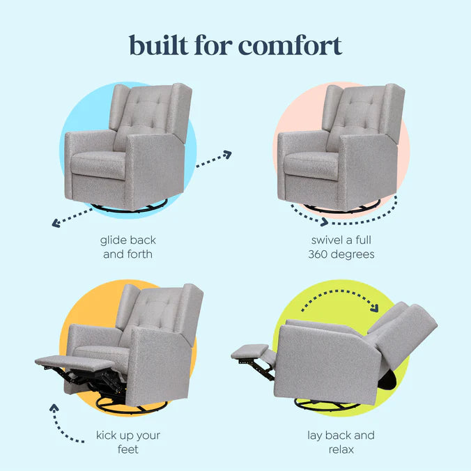 Maddox Recliner & Swivel Glider- Misty Grey