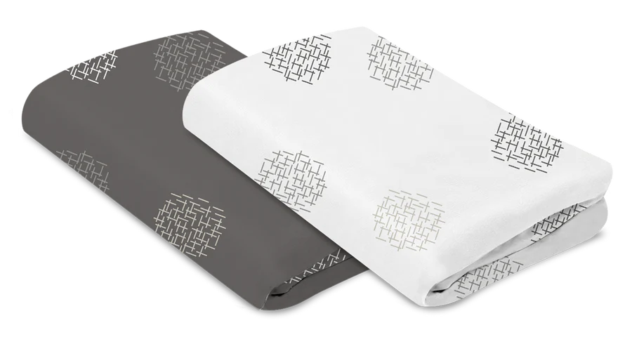 breeze playard sheets - cotton (2 pack) - White/Grey
