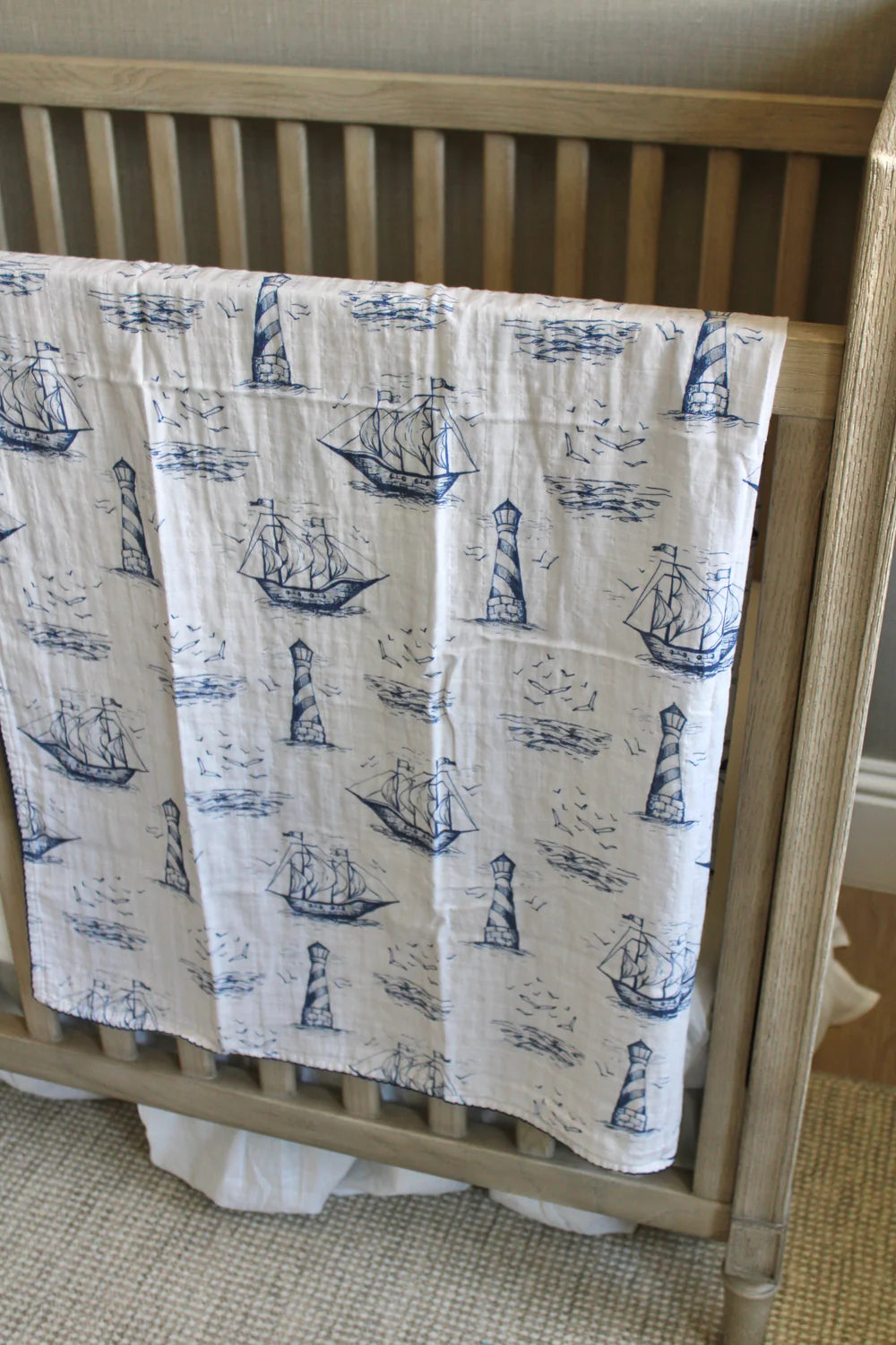 Nautical Sailor Dream Muslin Blanket