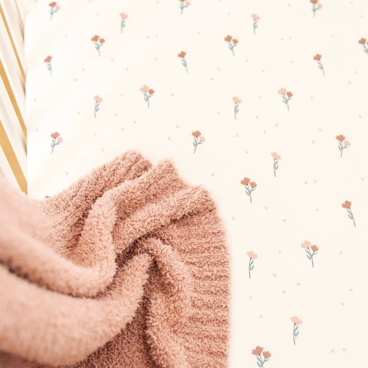 Minky Stretch Luxe Crib Sheet - Floral