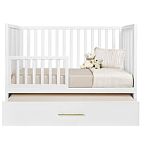 Crib with Trundle bed White 4-in-1