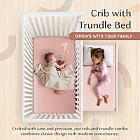 Crib with Trundle bed White 4-in-1