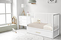 Crib with Trundle bed White 4-in-1