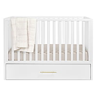 Crib with Trundle bed White 4-in-1