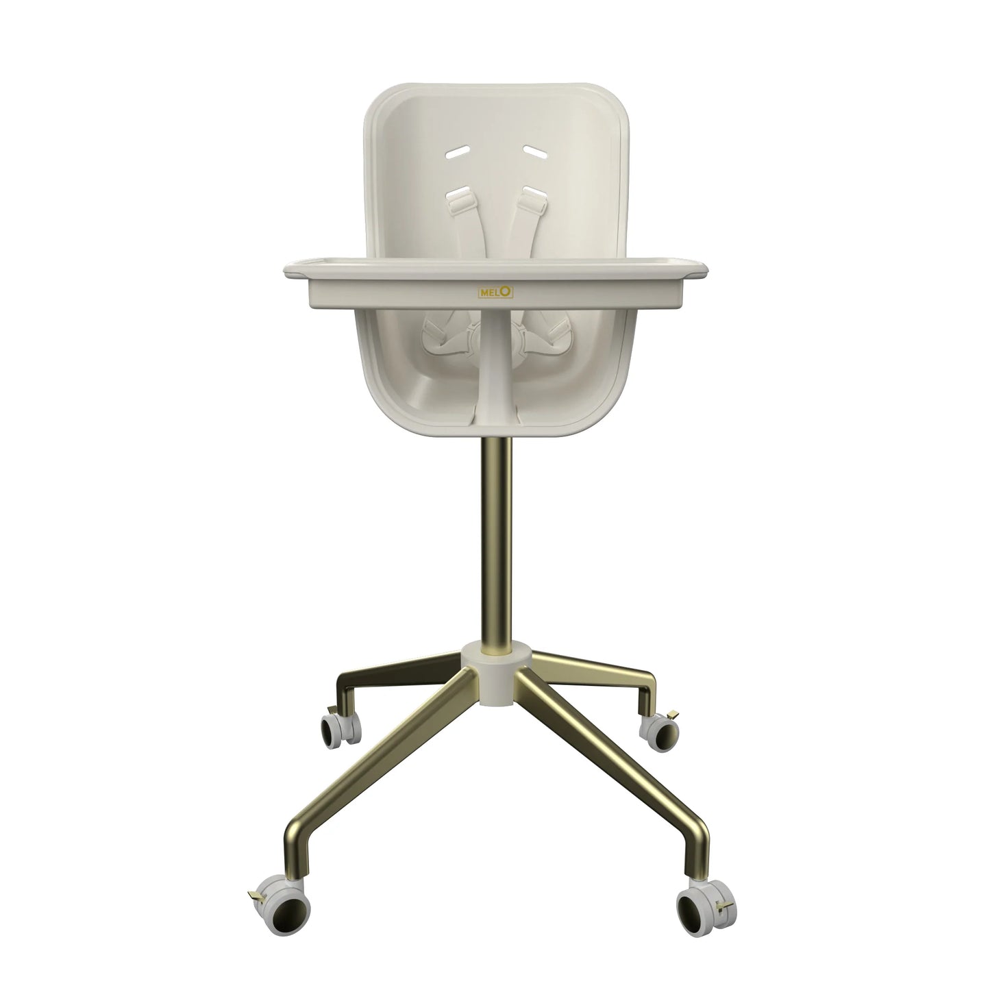 Melo Revel+ High Chair - White/Brushed Brass