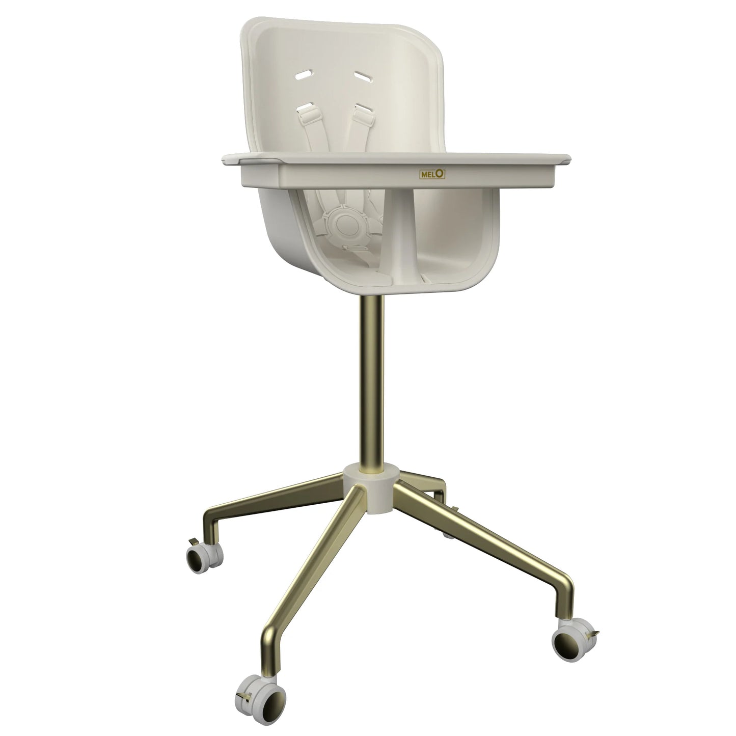 Melo Revel+ High Chair - White/Brushed Brass