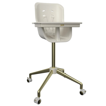 Melo Revel+ High Chair - White/Brushed Brass