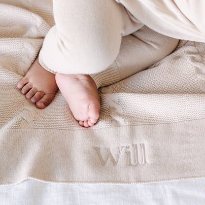 Heirloom Cotton Knit Receiving Blankets - Tan