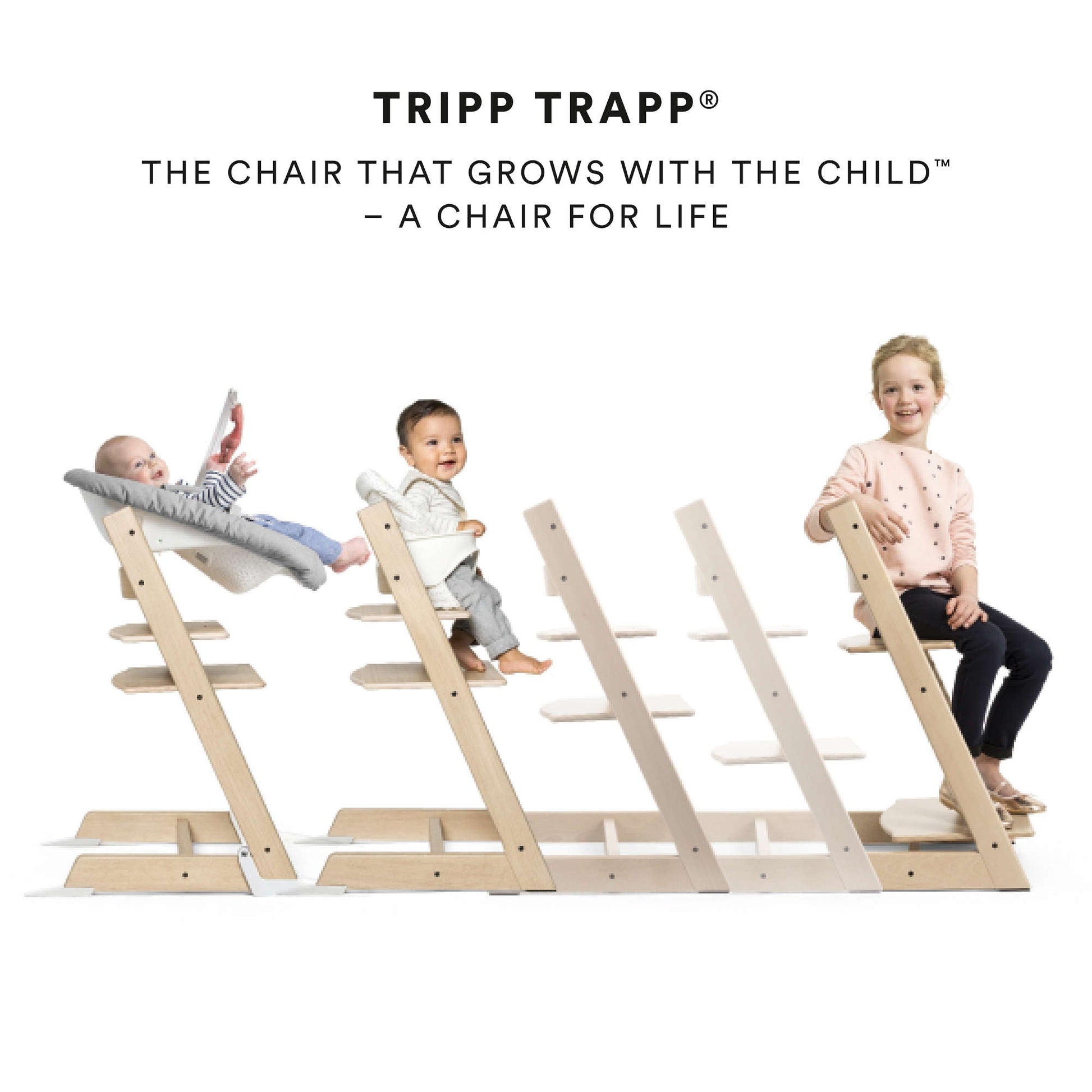 black stokke high chair Stokke Tripp Trapp High Chair² with Cushion + Tray, Warm Brown + Anthracite Cushion, Black Tray