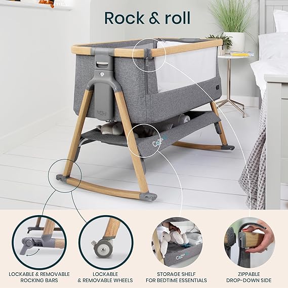 CoZee® Air Baby Bassinet & Bedside Sleeper - oat & charcoal