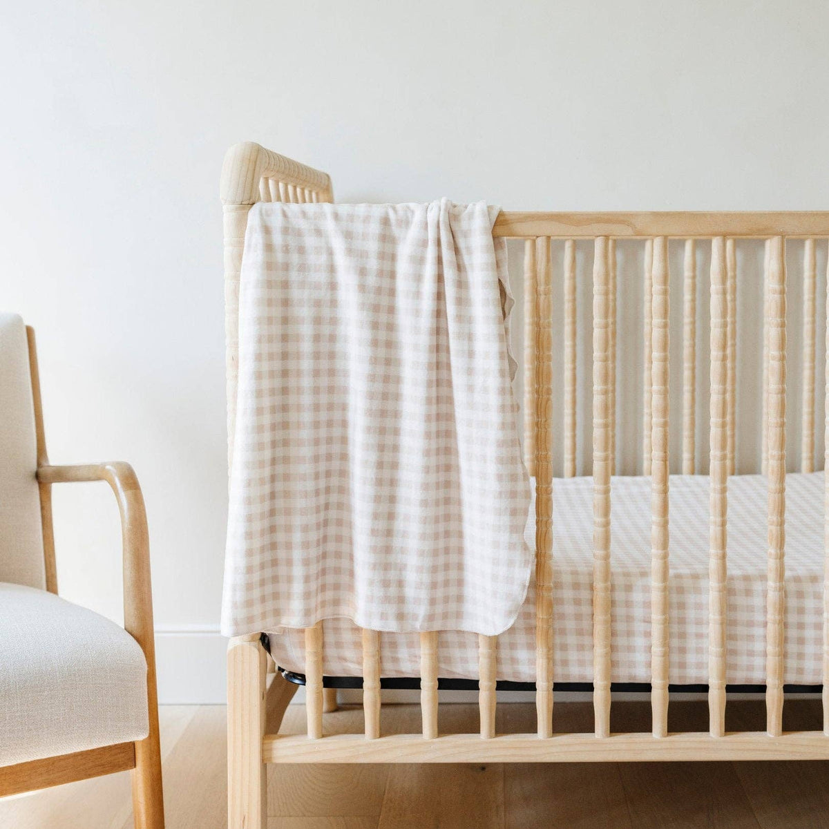 Minky Stretch Luxe Crib Sheet - Gingham