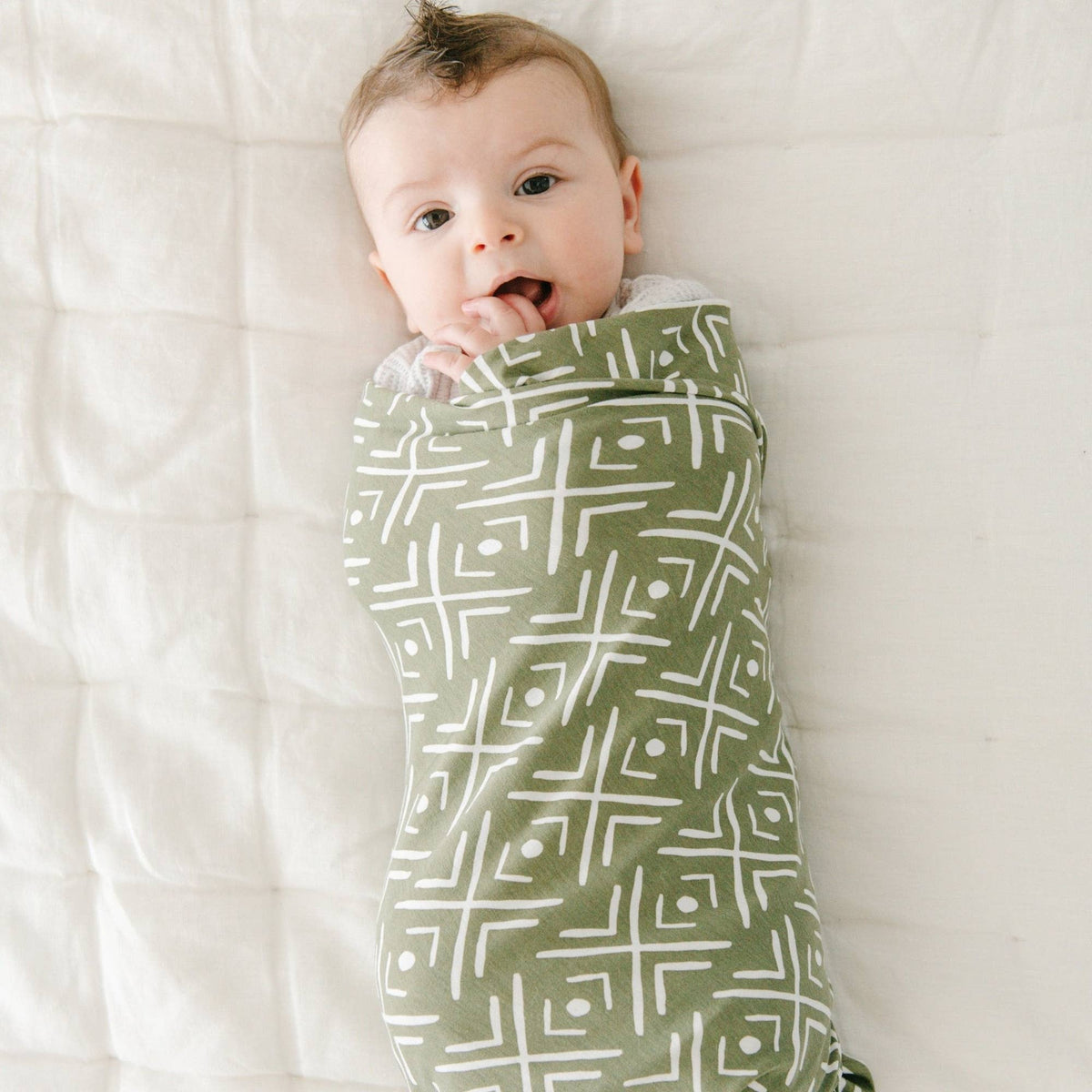 Stretchy Swaddles - Olive Mudcloth / Swaddle