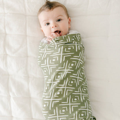 Stretchy Swaddles - Olive Mudcloth / Swaddle