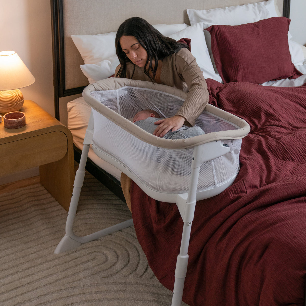 HALO BassiNest Lite beside bed