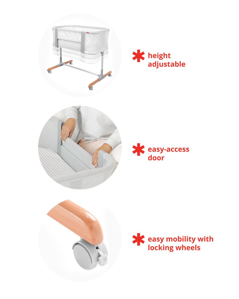 Cozy-Up 2-in-1 Bedside Sleeper - Bassinet-Grey