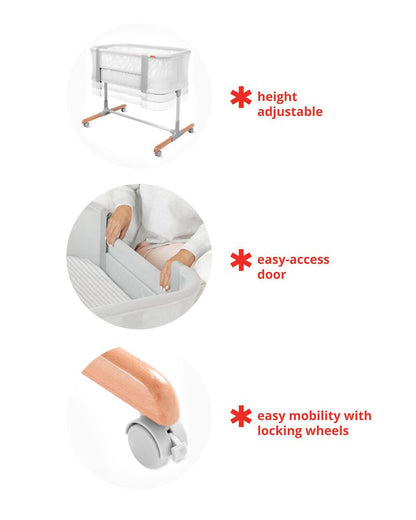 Cozy-Up 2-in-1 Bedside Sleeper - Bassinet-Grey