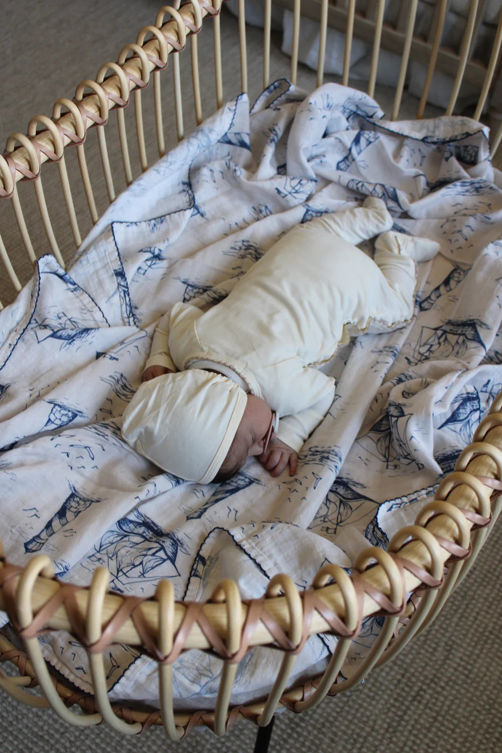 Nautical Sailor Dream Muslin Blanket