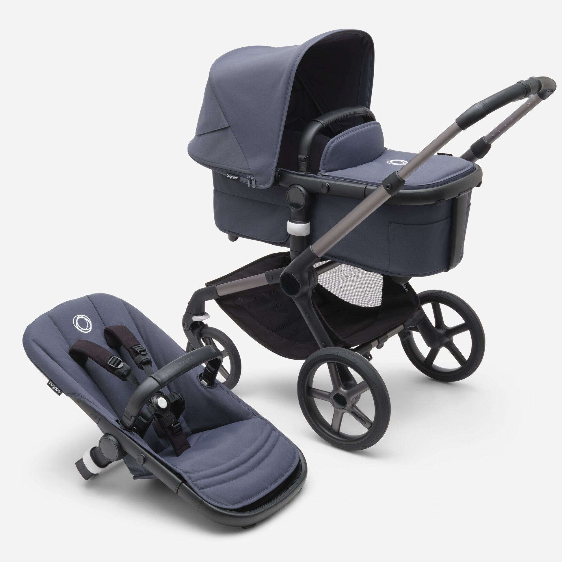 bugaboo fox 5 chassis Bugaboo Fox 5 complete GRAPHITE/STORMY BLUE-STORMY BLUE