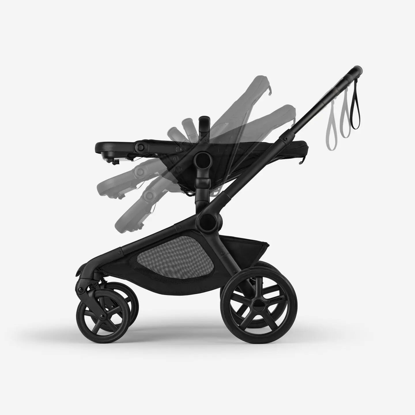 Bugaboo Kangaroo Single to Double Complete Stroller - BLACK/DARK CHERRY