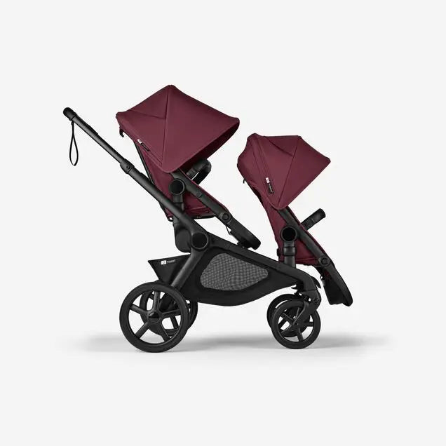 Bugaboo Kangaroo Single to Double Complete Stroller - BLACK/DARK CHERRY