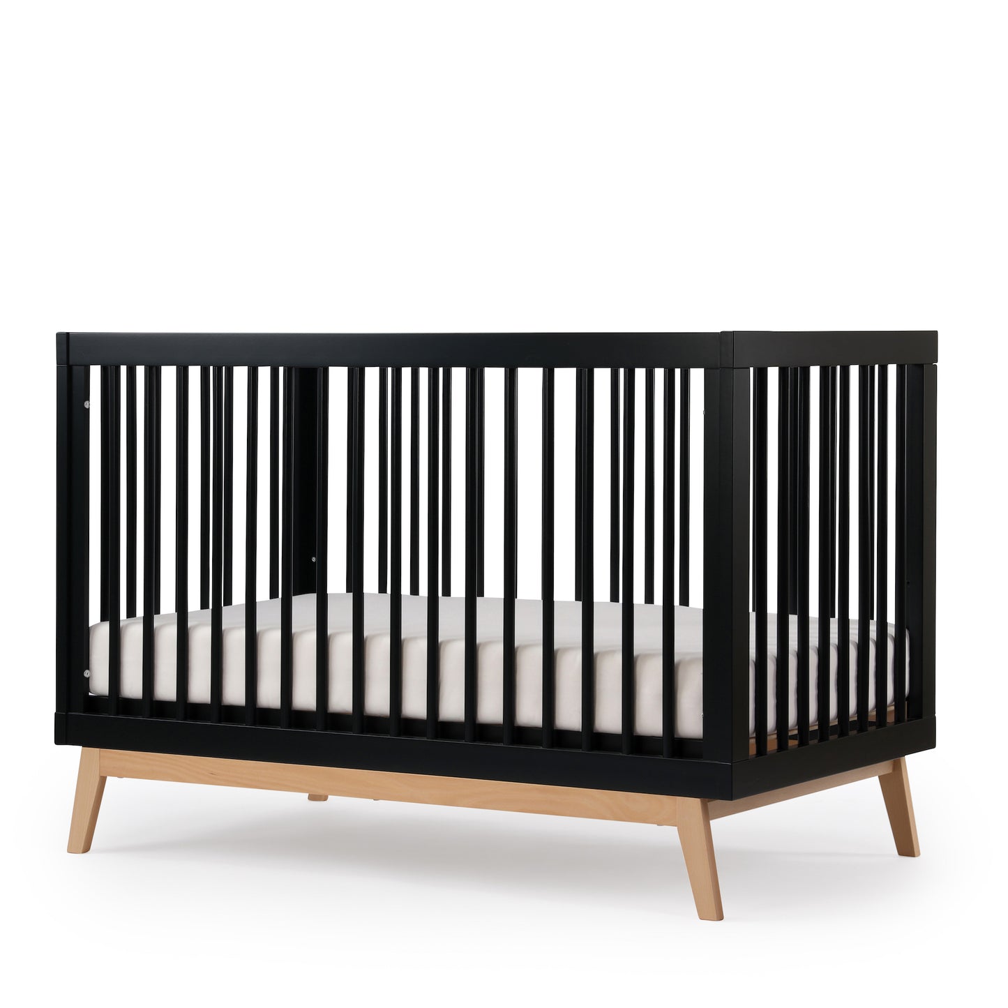 Soho 3-in-1 convertible crib, black/natural