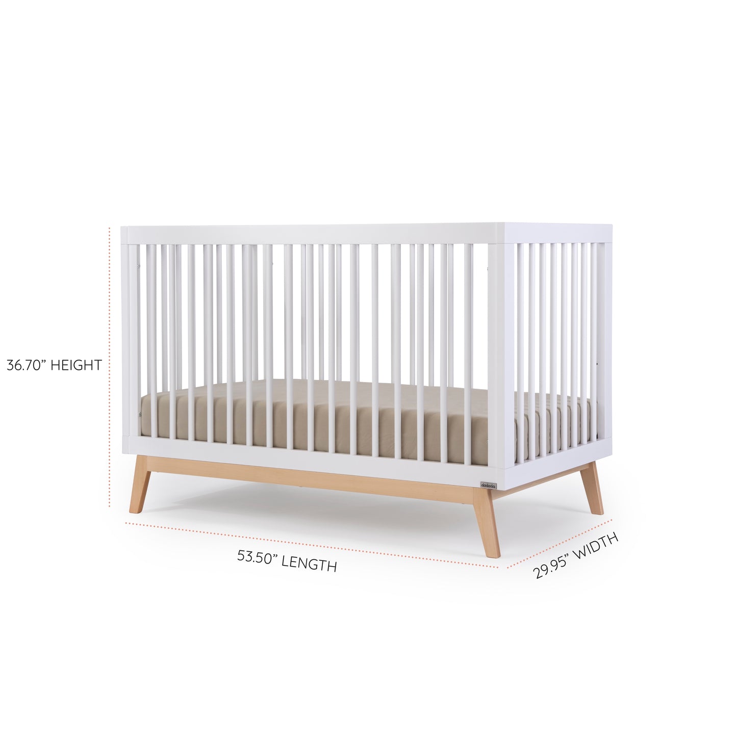 Soho 3-in-1 convertible crib, white/natural