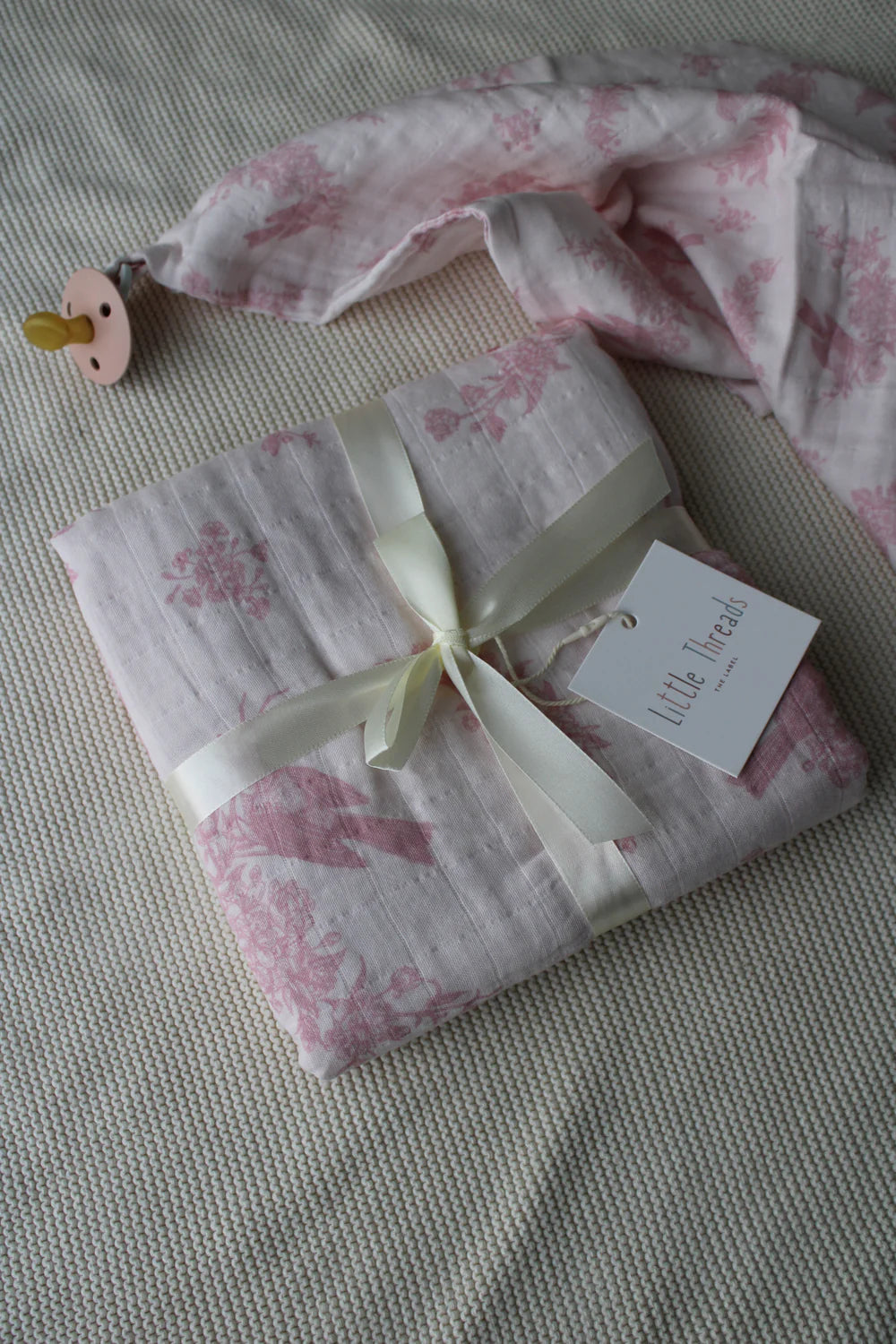 Bundle Little Pink Bird Muslin Blanket and Lovey