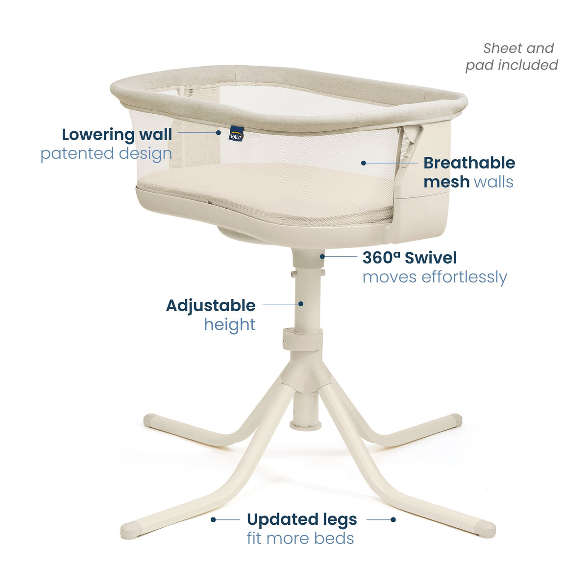 HALO BassiNest 4.0 Signature swivel feature