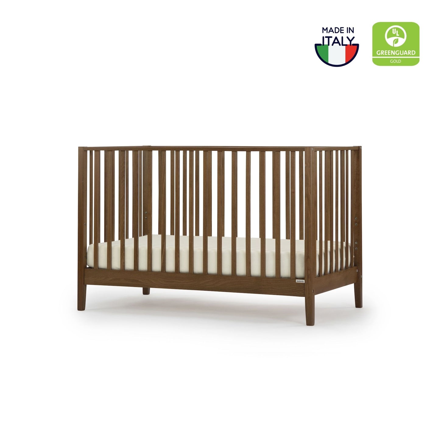 Lala 3-in-1 convertible crib, walnut