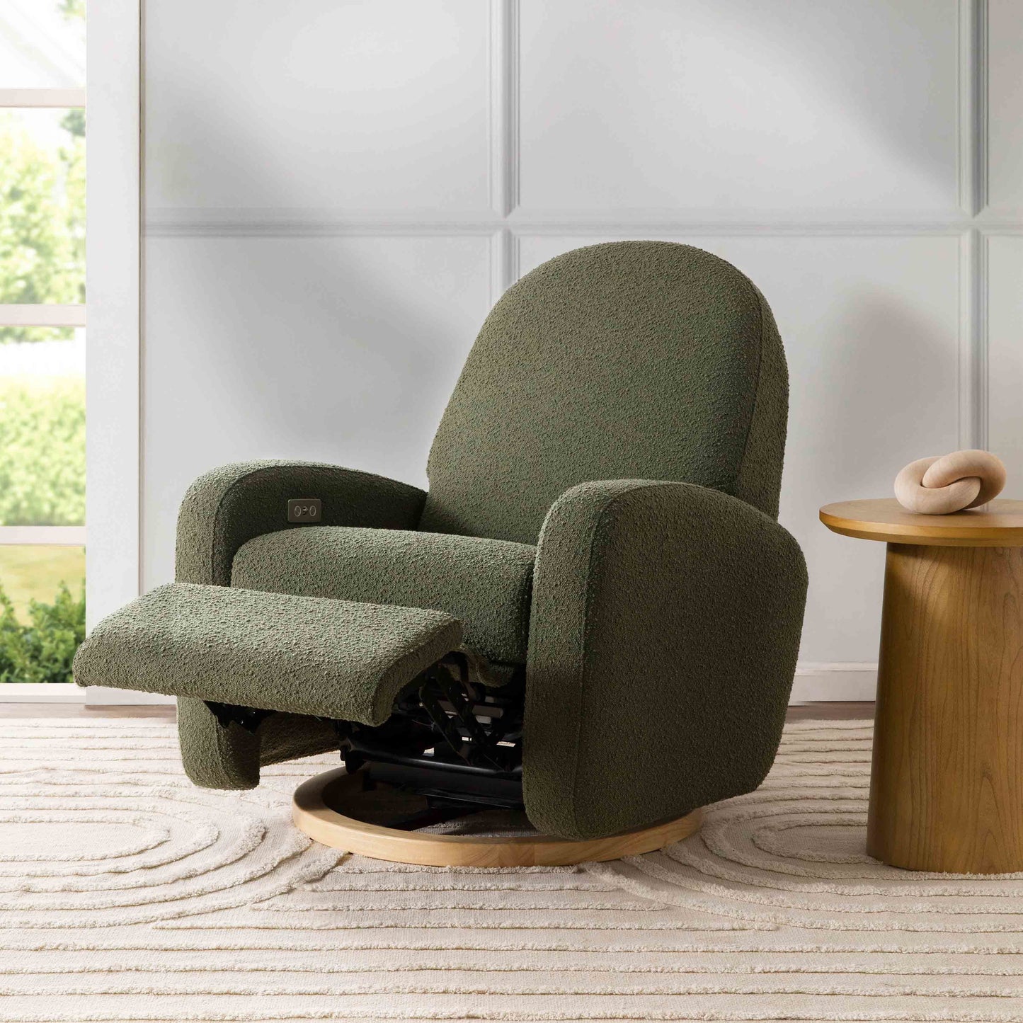 Babyletto Nami Electronic Recliner and Swivel Glider Recliner with USB port