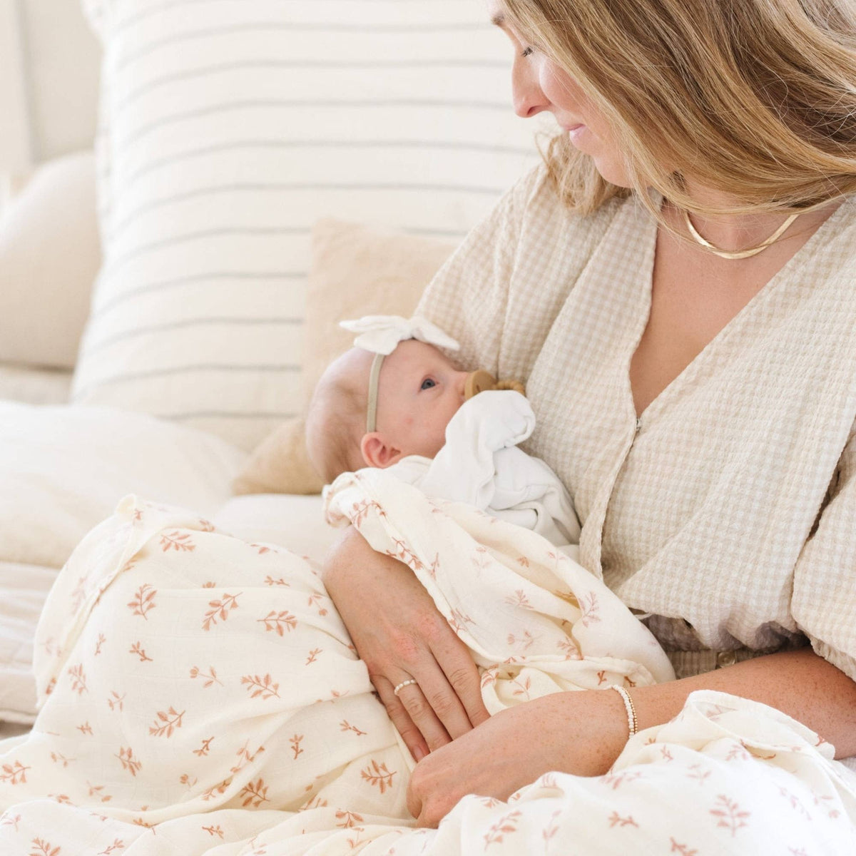 Bamboo Rayon Muslin Swaddles - Floret