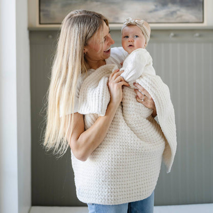 Waffle Knit Receiving - Swan