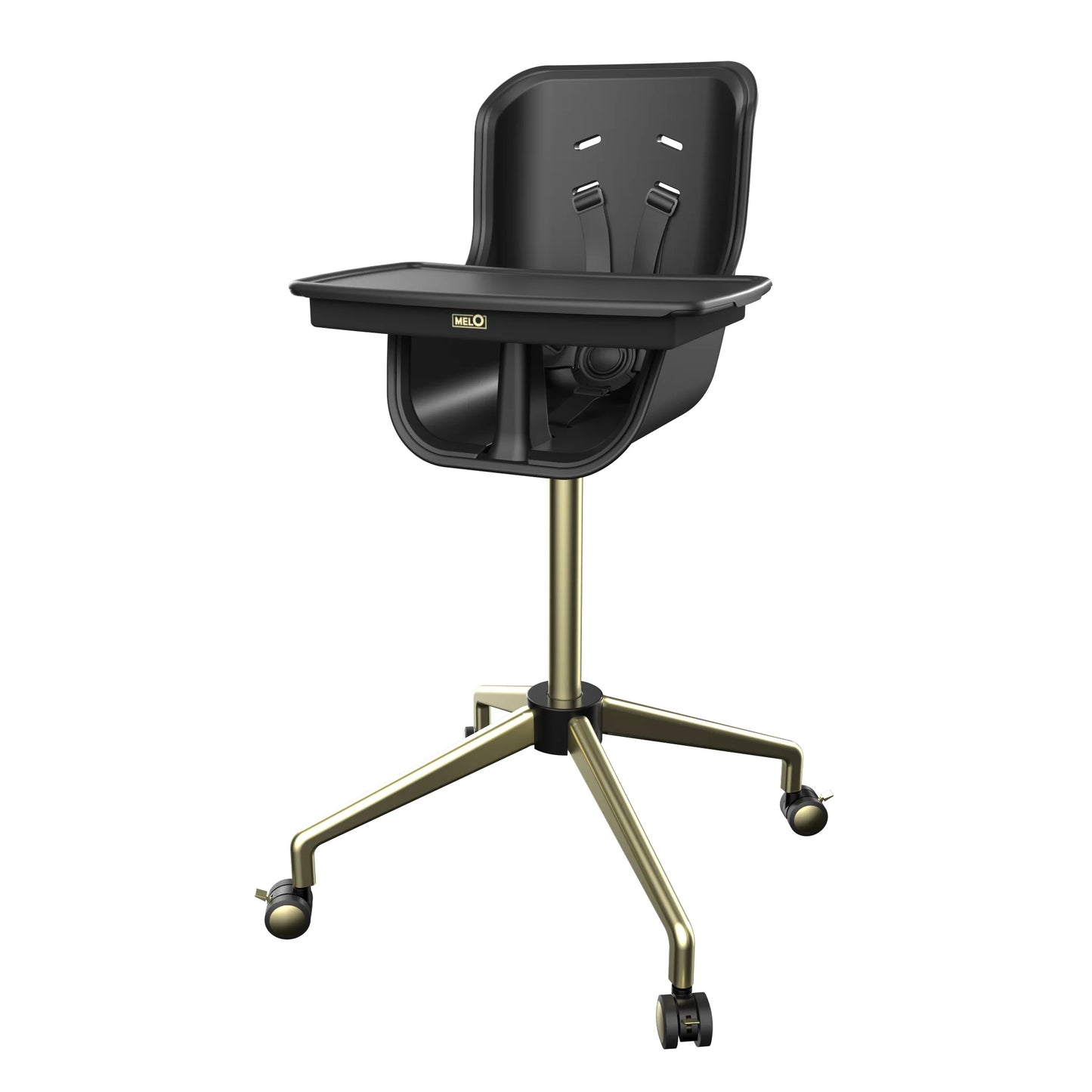 Melo Revel+ High Chair - Black/Brushed Brass