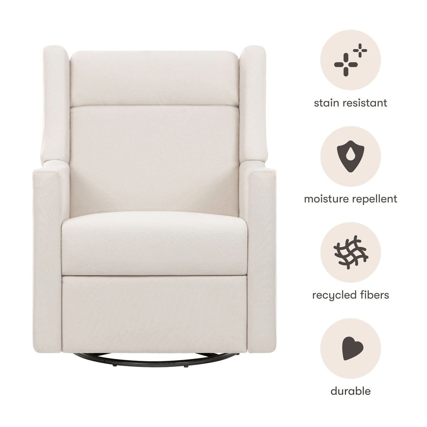 Babyletto Kiwi Deluxe Power Recliner & Swivel Glider with Heat and Massage
