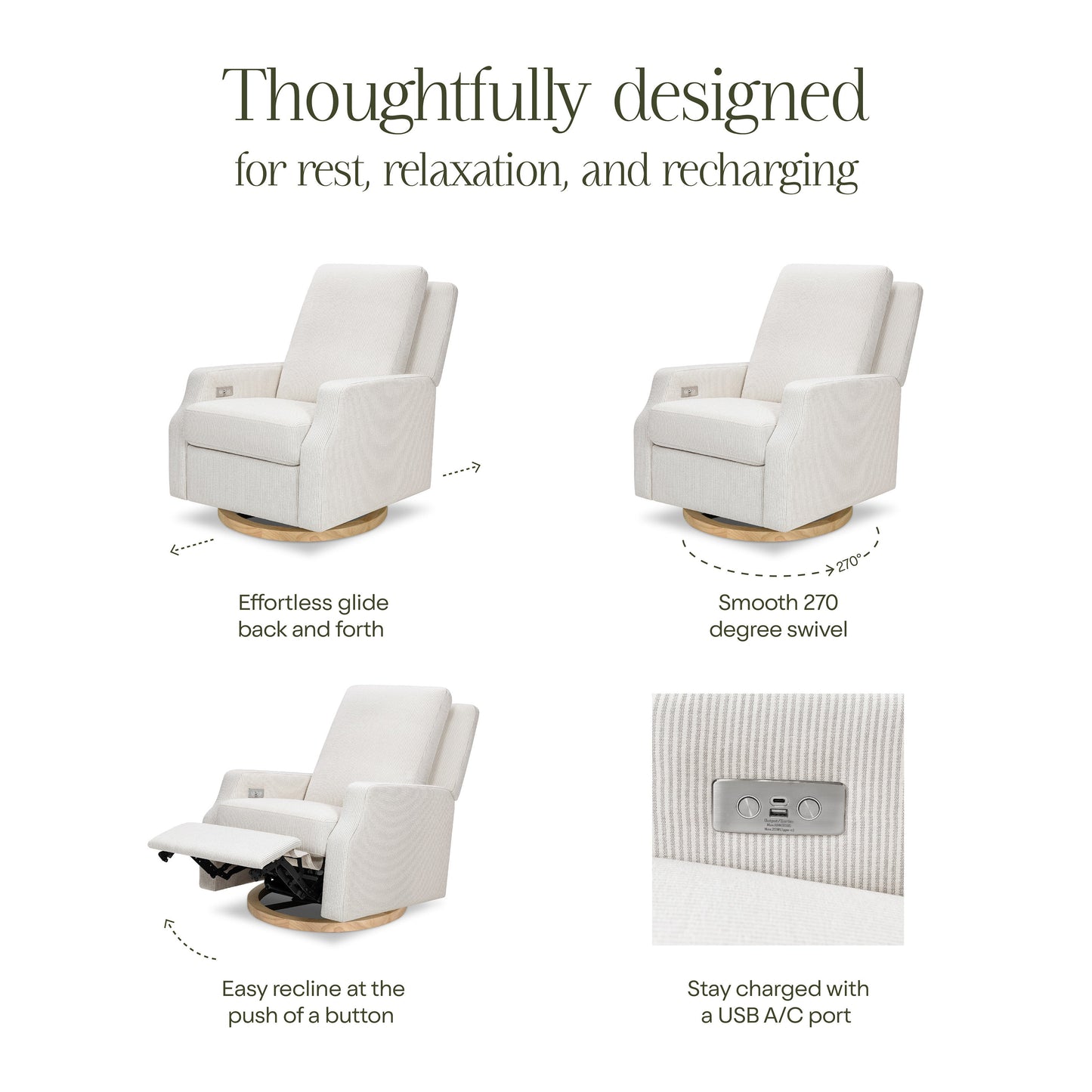 Namesake Crewe Electronic Recliner and Swivel Glider